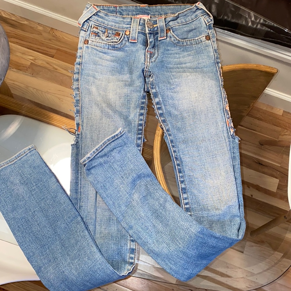 Custom “cheekless” true religion denim chaps